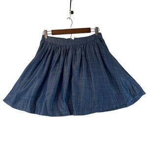 Kate Spade Girls Mini Skirt SZ 14 Chambray Blue Full Zipper Closure EUC💗